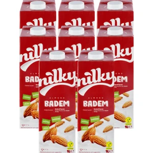 Badem Sütü Glütensiz Bitkisel Bazlı Laktosuz Vegan 8x1 lt