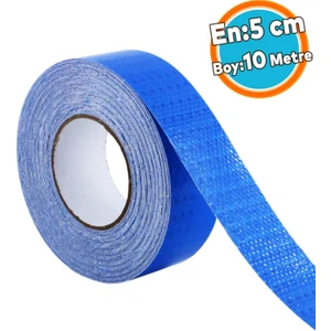 Yapışkanlı Gece Parlayan Reflektörlü En 5 cm Onaysız Reflektif Ikaz Bandı 10 Metre Mavi Şerit Bant