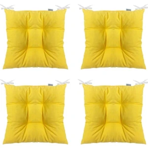 4'lü Pofidik Kare Sandalye Minderi 40 x 40 cm Sarı