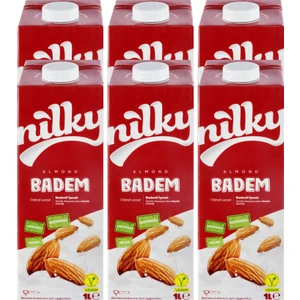 Badem Sütü Glütensiz Bitkisel Bazlı Laktosuz Vegan 6x1 lt