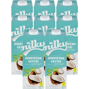 Hindistan Cevizi Sütü Glütensiz Bitkisel  Bazlı Laktosuz Vegan 8x1 lt