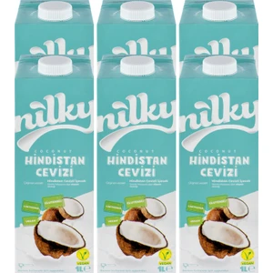 Hindistan Cevizi Sütü Glütensiz  Bitkisel  Bazlı Laktosuz Vegan 6x1 lt