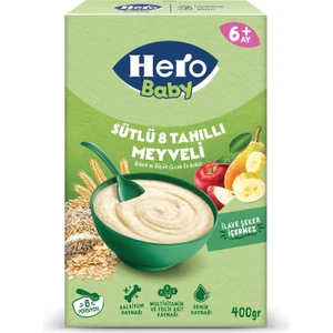 Hero Baby Sütlü 8 Tahıllı Meyveli Kaşık Mama 400g
