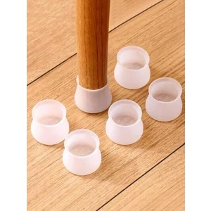 Mis Kitchen - 24 Adet Beyaz Silikon Masa ve Sandalye Ayağı İçin Kaydırmaz Yıkanabilir Mobilya Çorabı MK60F00