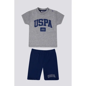 U.S. Polo Assn. Glittering Gri Melanj Bebek T-shirt Takım