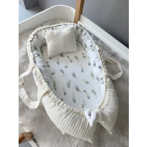 Jaju Baby Nest Örgü Kumaş Tüy Desenli Lüx Babynest