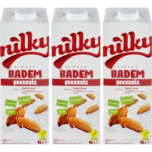 Şekersiz Badem Sütü Glütensiz Bitkisel Bazlı Laktosuz Vegan 3x1 lt