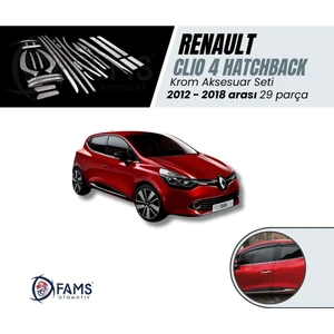 Fams Otomotiv Renault Clio 4 Krom Aksesur Seti 8 Ürün 29 Parça 2012-2018 Paslanmaz Çelik (HB)