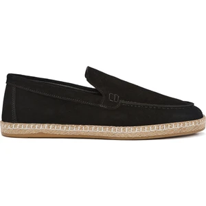 Erkek Siyah Süet Deri Espadril 25SFD660210