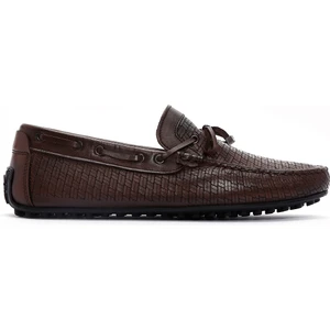 Erkek Kahverengi Deri Casual Loafer 25SFD754726