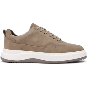 Erkek Vizon Bağcıklı Nubuk Deri Sneaker 25SFD6606V3