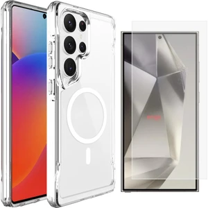 Samsung Galaxy S25 Ultra Kılıf Zore Magsafe Şarj Özellikli T-Max Magsafe Kapak + Nano Ekran Koruyucu