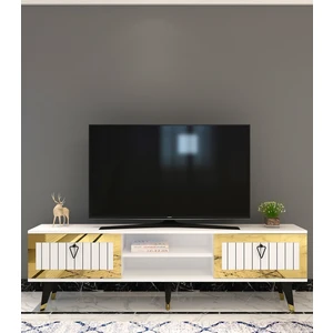 Cantek Dizayn Lidya Tv Stand Beyaz-Altın
