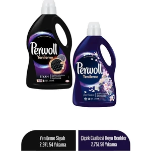 Yenileme Siyah 2x2.97L & Perwoll Yenileme Çiçek Cazibesi Renkliler 2.75L & Vernel Max Naturals Şakayık ve Beyaz Çay 1.44L
