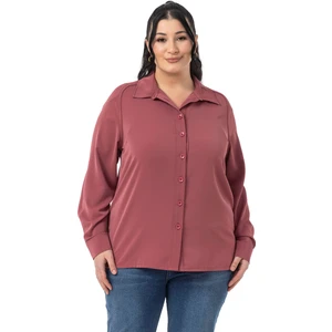 Disentis Modest Büyük Beden Reglan Kollu Gül Kurusu Gömlek