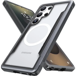 Galaxy S25 Ultra Kılıf Magsafe Uyumlu Airbagli Raptic Shield Serisi Şeffaf Yüzey Kapak Siyah