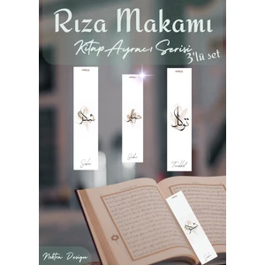 Noktra Design - Rıza Makamı Kitap Ayracı Seti -Şükür, Sabır, Tevekkül 3' Lü Set
