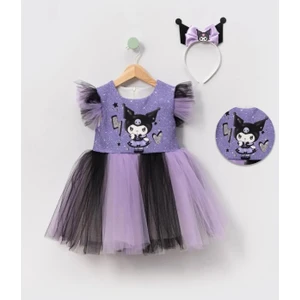 Kuromi Baskılı  Kız Elbise 3/10 Yaş
