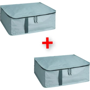 IKEA 2 Adet Fermuarlı Hurç 55 x 49 x 19  cm   2'li Set Yatak Altı Çarşaf Nevresim Giysi Saklama Düzenleme Kutusu Turkuaz