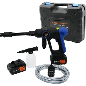 Oto Yıkama Makinesi Şarjlı - Yedek Bataryalı 5mt Hortum 150W - 21V Khppw-04