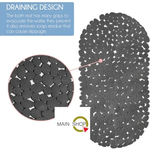 MAİN SHOP 1 Adet Gri Banyo Duş ve Küvet Kaydırmazı Vantuzlu Paspas 34 x 68  cm M-130