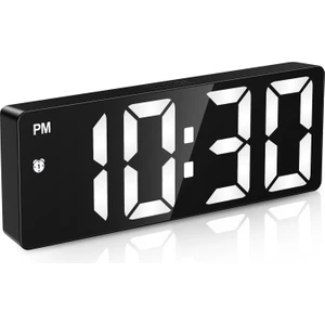 Ses Kontrolü Dijital Çalar Saat Sıcaklık Çift Alarm Erteleme Masaüstü Masa Saati Gece Modu 12/24H LED Saat