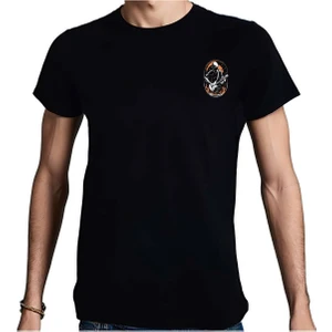 Beyaz Penguen Elip Guitar T-Shirt %100 Pamuklu Siyah Penye Basic Erkek Tişört