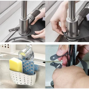 1 Adet Ayarlanabilir Lavabo Düzenleyici Sepet - Mutfak & Banyo Depolama Çok Amaçlı Plastik Asma Raf