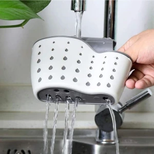 1 Adet Modern Silikon Askılı Mutfak Sepeti, Ayarlanabilir Kayışlı Lavabo Süngerlik, Mutfak ve Banyo