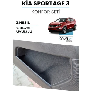 Kia Sportage 3 Konfor Seti / 2011-2015  Araç Içi Eşya Saklama Cepleri Kumaş Kaplama Ses Giderici Set