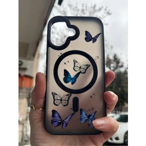 MMP Shop Apple iPhone 16 Uyumlu Mat Magsafe Özellikli Kelbek Desenli Hassas Metal Buton Kılıf