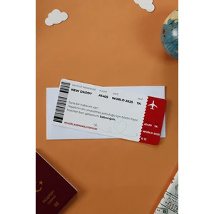 Babaya Müjde Uçak Bileti – Hazırlan Baba Oluyorsun Müjde Anı Kartı – Hamile Anı Kartı