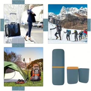 MAİN SHOP 1 Adet Yeşil Renk Seyahat Tipi Diş Macunu ve Fırçası Saklama Kabı 19.8 x 7,2 cm