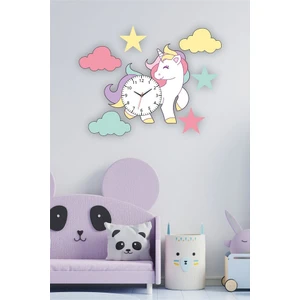 Çocuk & Bebek Odası Unicorn Ahşap Duvar Saati