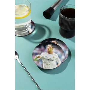Cr7 Hala Madrid Baskılı Ahşap Bardak Altlığı
