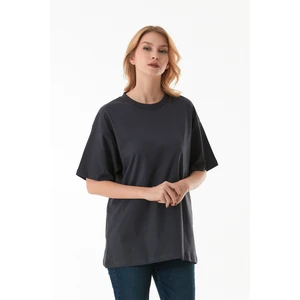 Basic Oversize Bisiklet Yaka Tişört