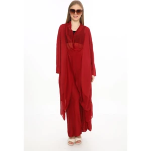 Italyan Ipek Detaylı Oversize Kap Bluz- Wes Pantolon Takım
