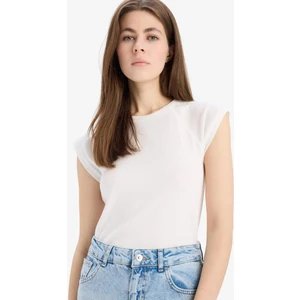Slim Fit Dar Kesim Bisiklet Yaka Basic Düz Ribana Kısa Kollu Tişört C7334AX25SP
