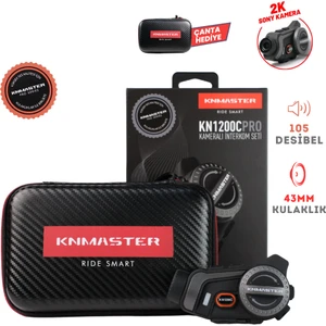 KN1200C Kameralı Motosiklet Bluetooth Intercom Kulaklık Seti