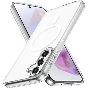 M.TK Moveteck Samsung Galaxy A16 Uyumlu Kılıf Şeffaf Magsafe Manyetik Özellikli Araç Tutucu Silikon Kapak Pc
