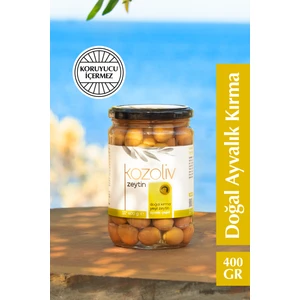 Doğal Ayvalık Çeşidi Kırma Yeşil Zeytin 400 gr Cam Kavanoz