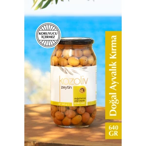 Doğal Ayvalık Çeşidi Kırma Yeşil Zeytin 640 gr Cam Kavanoz