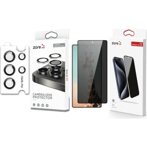 Galaxy S25 Ultra Zore Kor Privacy Cam Ekran Koruyucu + Premium Safir Anti-Reflective Kamera Lens Koruyucu