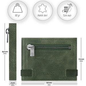 Marseille Yeşil  Fermuarlı Aynalı Lastikli Unisex Erkek Kadın Cüzdan Hediye Rfid Korumalı