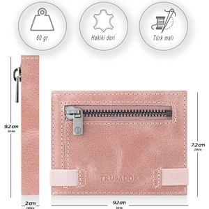 Marseille Pembe  Fermuarlı Aynalı Lastikli Unisex Erkek Kadın Cüzdan Hediye Rfid Korumalı