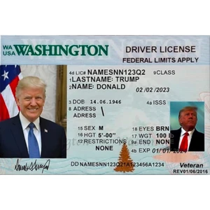 Dükkan Design Donald Trump Parodi Ehliyet/kimlik Kartı (Hediye ve Şaka Amaçlıdır)