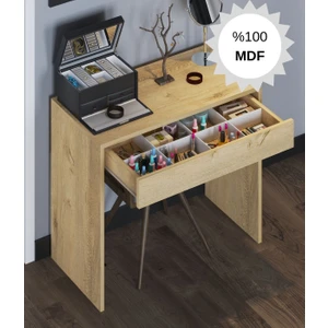 Mdf Arya Novella Mode Çekmeceli Makyaj Masası (Lefkas Meşe )