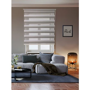 Güneş Serisi Ithal Kumaş Pliseli Gri Geçişli Zebra Stor Perde