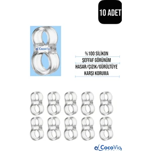( 10 Adet ) Şeffaf Silikon Kapı Kolu Stoperi-Pencere/kapı Arkası Stoperi-Kapı Duvar Koruma Aparatı