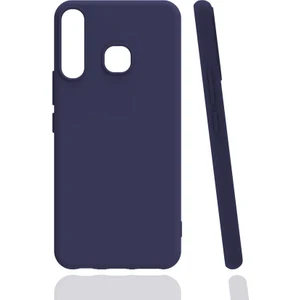 Infinix Hot 8 Kılıf Mat Esnek Biye Silikon Kılıf-Lacivert